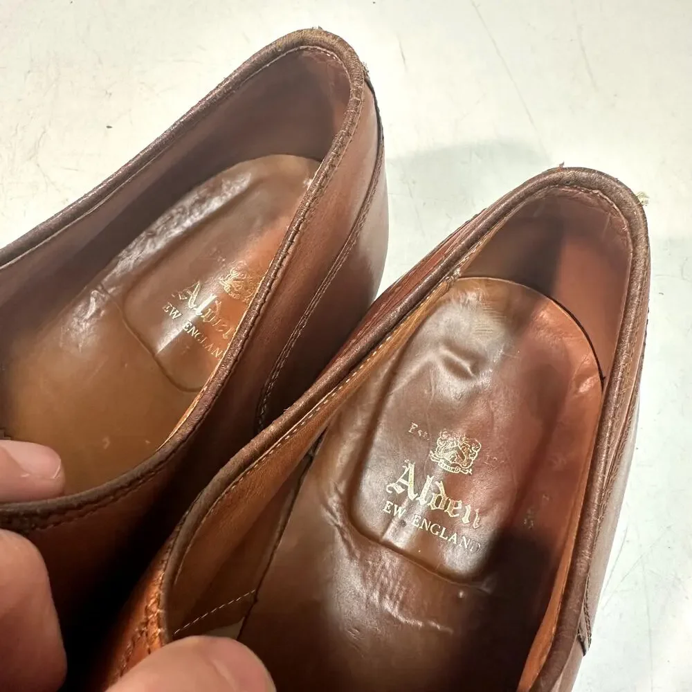VERY GOOD Alden 962 Norwegian Front Blucher Burnished Tan Calf NST 10.5 Wide E